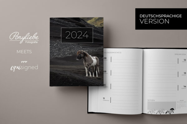 Islandpferde Kalender Bundle 2024 | Wochenplaner A5 + Wandkalender A3 + Extras – Bild 3